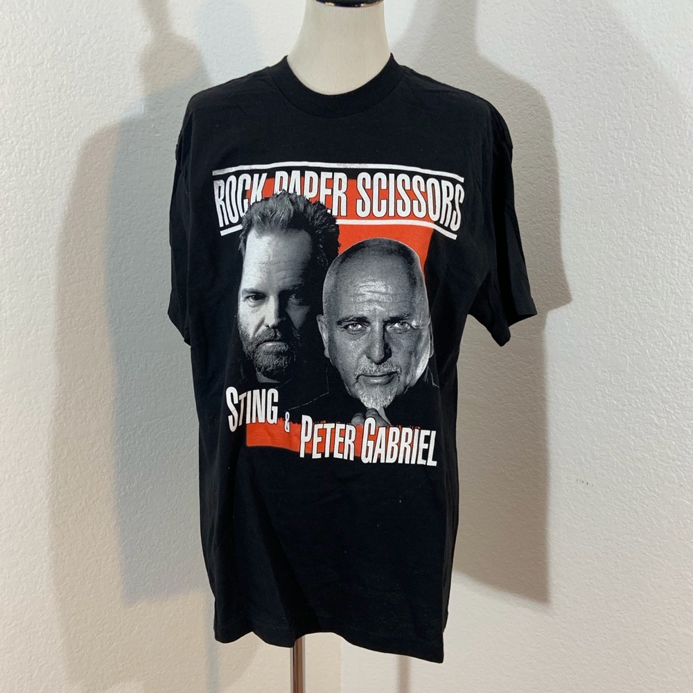 New List🌹New Rock Paper Scissors - Black Graphic T-Shirt from 2016 Concert in LA